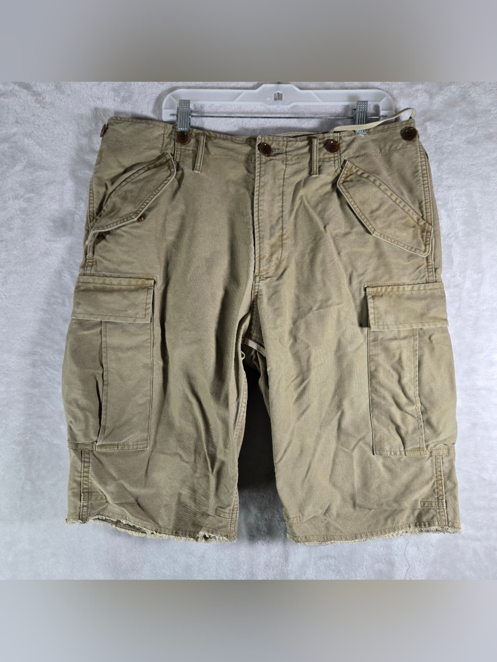 Visvim Cargo Shorts Size 5 / 36 Khaki Multiple Pockets Relaxed Streetwear 12”